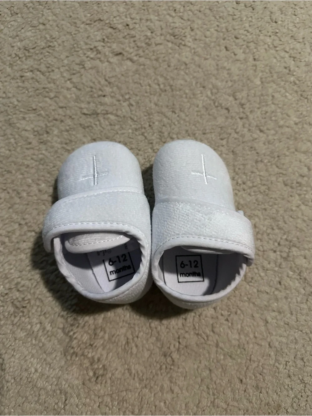 Amazon White Baby Walker Shoes with Hook-and-Loop Strap